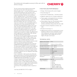 Cherry KW 9100 trådlöst tangentbord för Mac