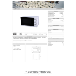 Scandomestic MWS20W Mikrovågsugn, vit