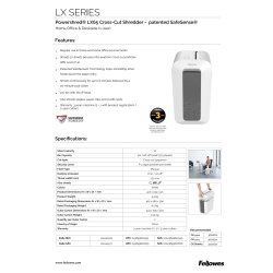 Fellowes Powershred LX65 Dokumentförstörare, vit