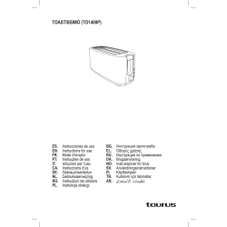 TAURUS Brödrost, Lång, Vit, Toastissimo