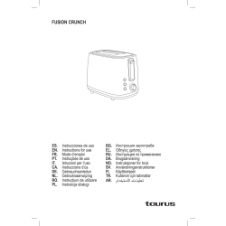 TAURUS Brödrost, Lång, Vit, Fusion Crunch