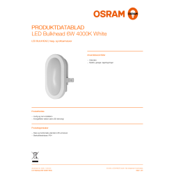Osram LED-Vägglampa, vit - 6W, 4000K