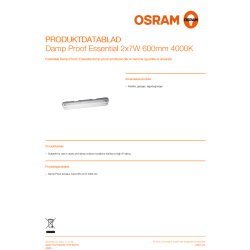 Osram 2x LED-armaturer Damp Proof Essential - 7W
