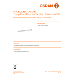 Osram 2x LED-Armatur, Damp Proof Essential - 15W