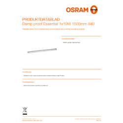 Osram LED-armatur, Damp Proof Essential - 19W