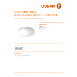Osram LED-armatur, Utomhus, Vit - 24W