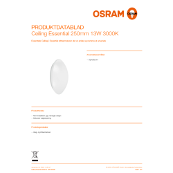 Osram LED-taklampa, 13W, 3000K