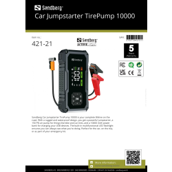 Sandberg Batteristartare till bil - TirePump 10000