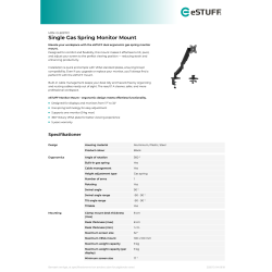 eSTUFF skärmhållare, svart - för skrivbord