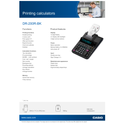 Casio DR 200R remsräknare, 2 färgad svart/röd