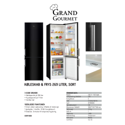 Grand Gourmet Kylskåp med frys - RF180B, 269L