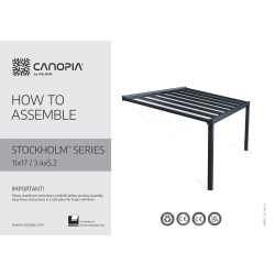 Montagevejledning - Palram Canopia STOCKHOLM terrasseoverdæk. 3,4x7,4m