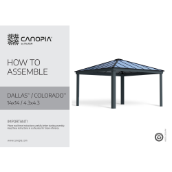Montagevejledning - Palram Canopia havepavillon Dallas 4,2 x 4,2 meter