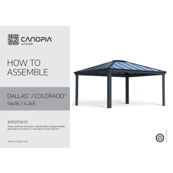 Montagevejledning - Palram Canopia havepavillon Dallas 4,2 x 4,8 meter