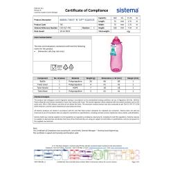 Sistema Twist 'n' Sip vattenflaska, 460 ml, blå