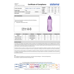 Sistema Gripper vattenflaska, 800 ml, blå