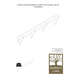 NordicLine Hängare, oljad ek/4 krokar, L80 cm