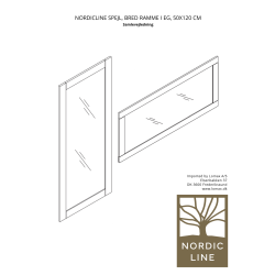 NordicLine Spegel, bred ram i ek, 50x120 cm