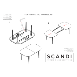 Samlevejledning - Comfort kantinebord 6 personer