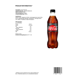 Coca-Cola Zero läsk | PET-flaska | 50 cl