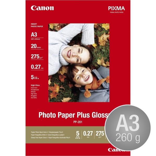 Canon PP-201 blankt fotopapper, A3 / 260 g / 20 st