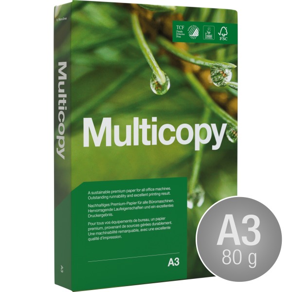 Multicopy Kopipapir A3/80g/500ark