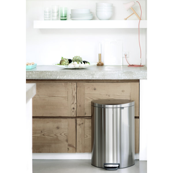 Brabantia Flatback Pedalspand 40 liter, mat stål