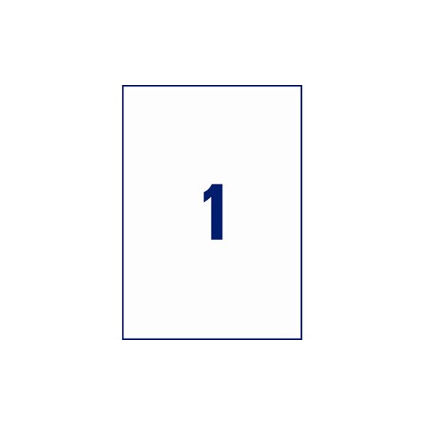 Avery 3478 universaletiketter, 210 x 297 mm, vita