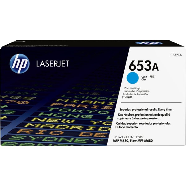 HP nr 653A/CF321A lasertoner, blå, 16 500 s