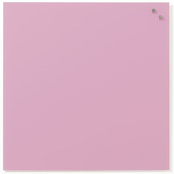 Glassboard magnetisk glastavle 45 x 45 cm, lyserød