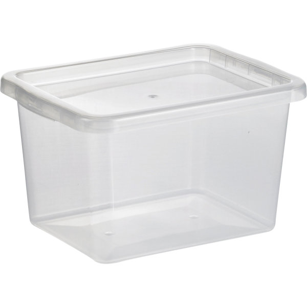 Basic plastlåda inkl. lock, 13 liter, klar