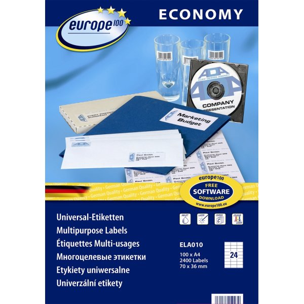 Budget Multietikett, 70x36 mm