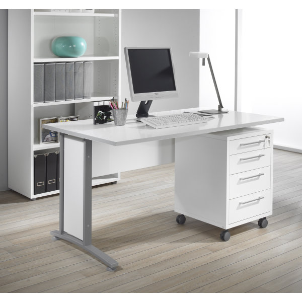 Skrivbordsskiva BudgetLine 150x80 cm Vit
