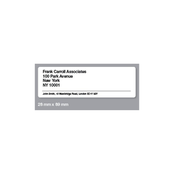 Dymo LW adressetikett, 89x28 mm