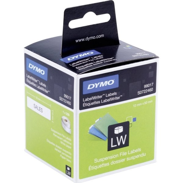 Dymo lW hængemappetiket 12x50 mm