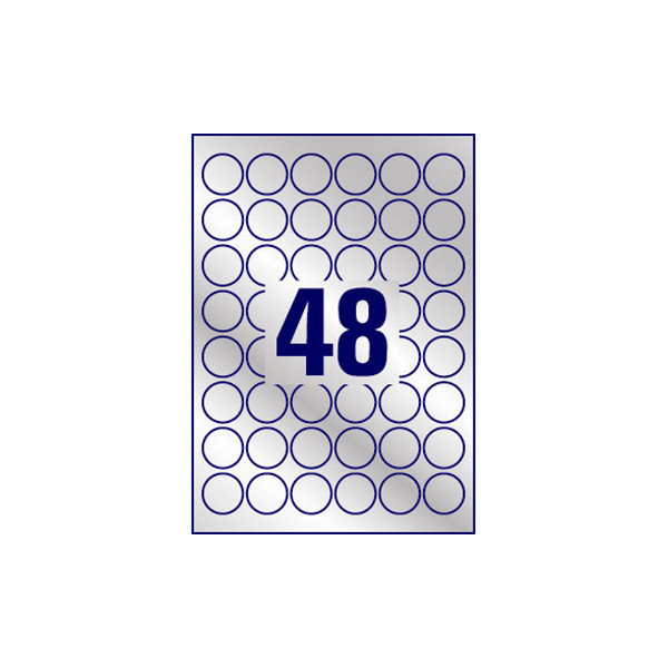 Avery L6129-20 runda, slitstarka etiketter, 30 mm,