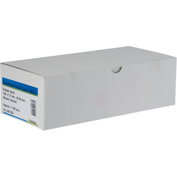 Gummiband nr 20, 500 g, 100 mm, brun