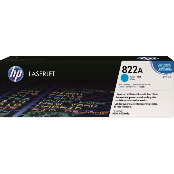 HP 822A/C8551A lasertoner, blå, 25 000 s