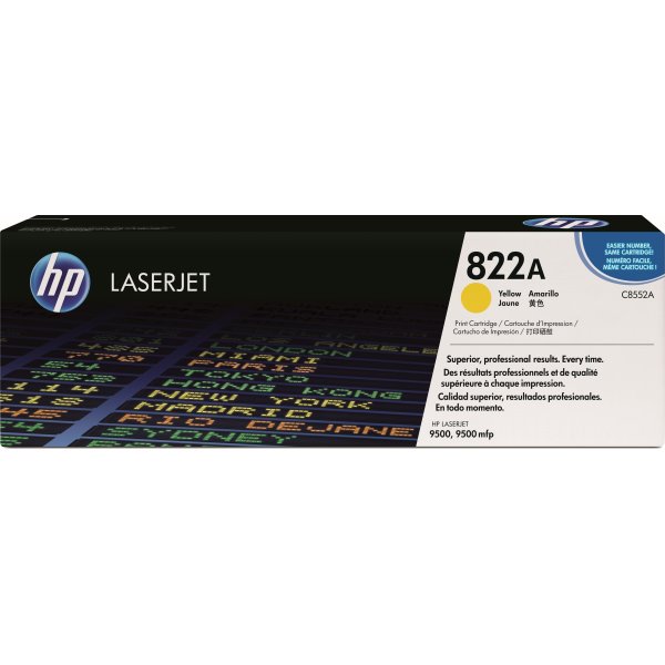 HP 822A/C8552A lasertoner, gul, 25 000 s