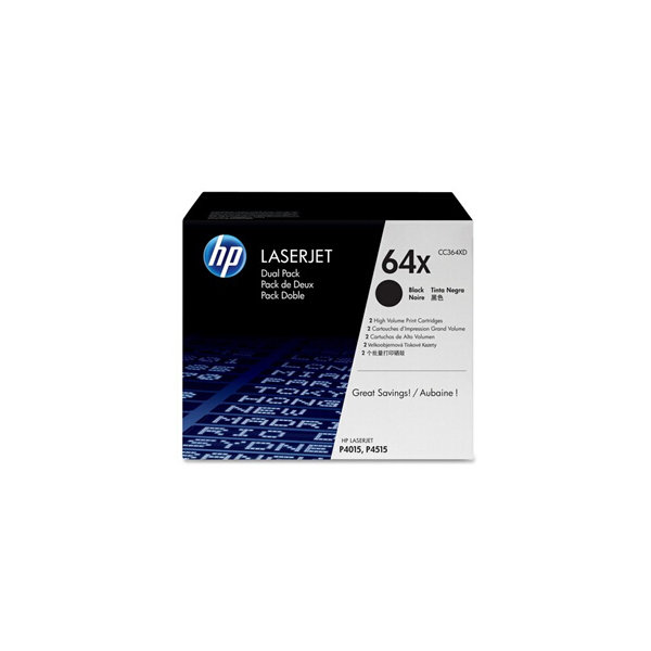 HP 64X/CC364XD lasertoner, sort, 2stk sampak
