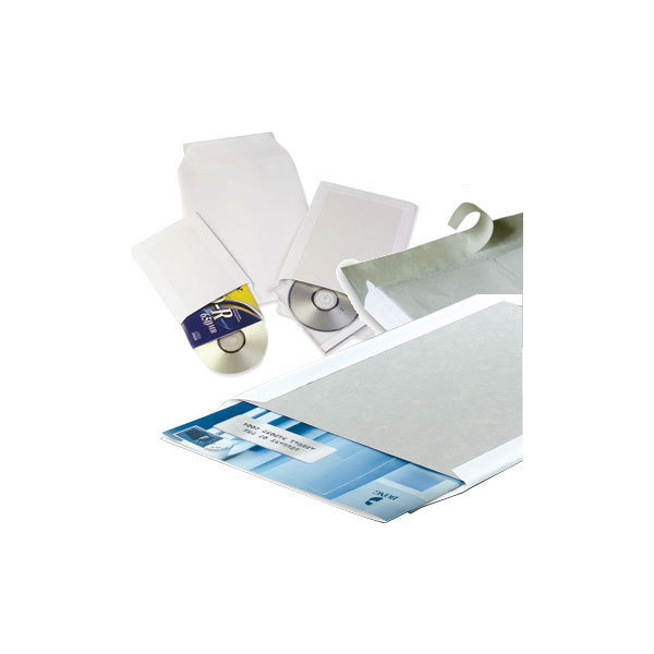 Bong kuvert med pappbaksida, A4, 250x353 mm, vit