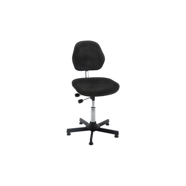 Aktiv arbejdsstol m/ glat søjle, sort, stof