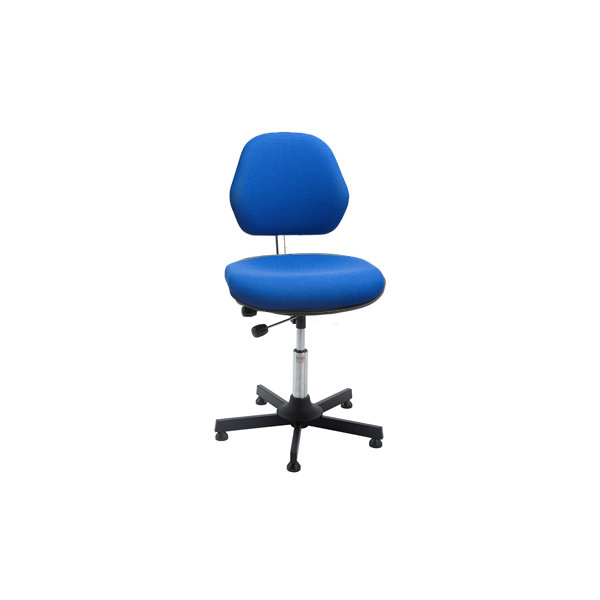 Aktiv arbejdsstol m/ glat søjle, blå, stof