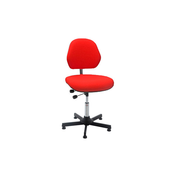 Aktiv arbejdsstol m/ glat søjle, rød, stof