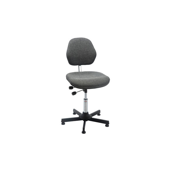 Aktiv arbejdsstol m/ glat søjle, grå, stof