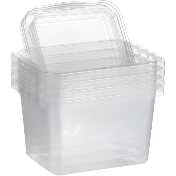 Basic plastlåda inkl. lock, 8,0 liter, klar