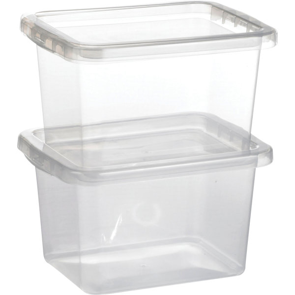 Basic plastlåda inkl. lock, 8,0 liter, klar