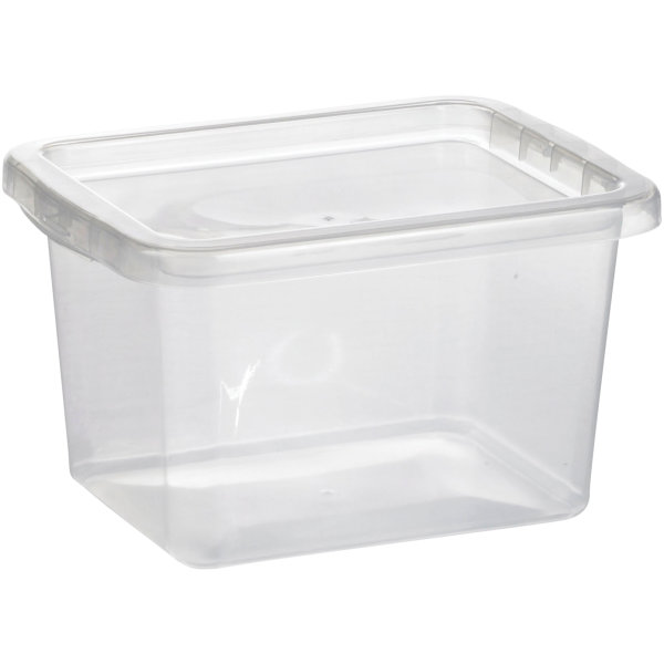 Basic plastlåda inkl. lock, 8,0 liter, klar