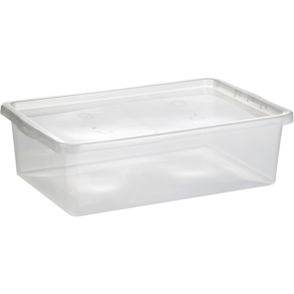 Basic plastlåda inkl. lock, 25 liter, klar