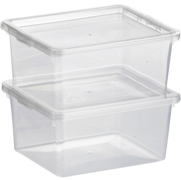 Basic plastlåda inkl. lock, 2,0 liter, klar
